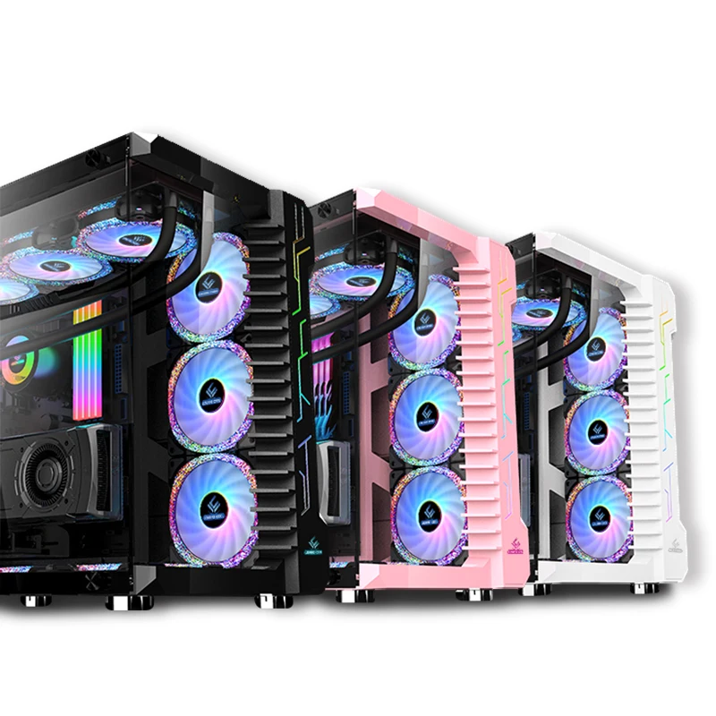 Новый Модный популярный настольный корпус для игрового компьютера ATX с 10 RGB охлаждающими вентиляторами
