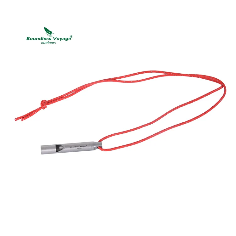 Boundless Voyage Titanium Emergency Whistle Loud Portable Keychain Necklace Whistle EDC Keyring for Emergency Survival Outdoor