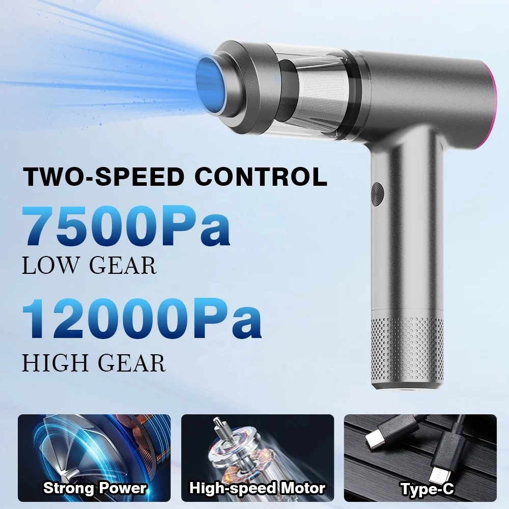 Handheld Car Vacuum Cleaner Wireless High Power Air Blower Strong Suction Blowing Dual Purpose Mini Household Vacuum Cleaner