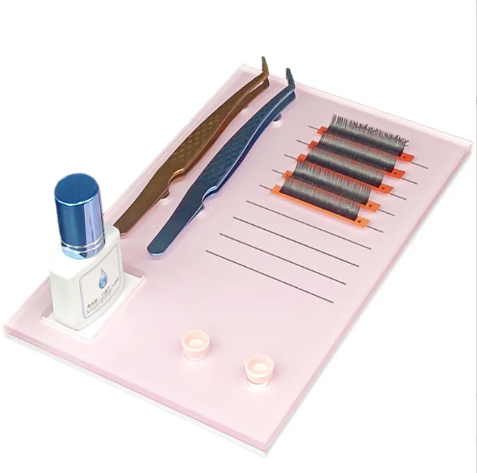 customized logo  lash tile eyelash extension tray glue holder grafting eyelash extension pallet