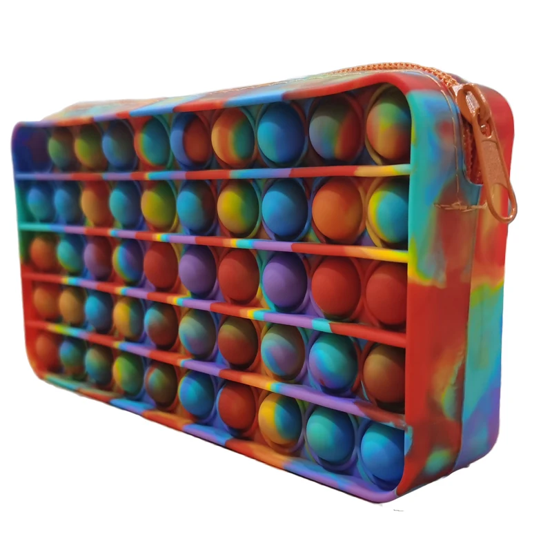  silicone pencil case push pop bubble fidget