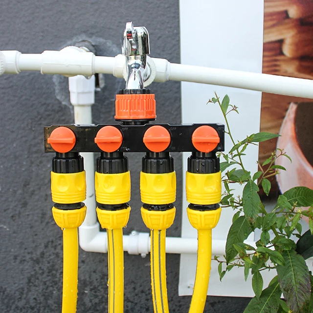 Garden Watering Tools 4 Way Hose Splitter Tap Faucet Garden Hose Connector For Hose Garden