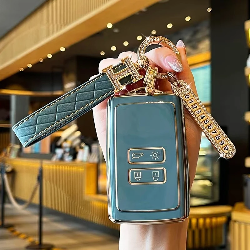 Free Sample TPU Car Key Case Cover Fob For Renault Kwid Traffic Symbol Dacia Sandero Logan Duster 2 Buttons Keychain Accessories