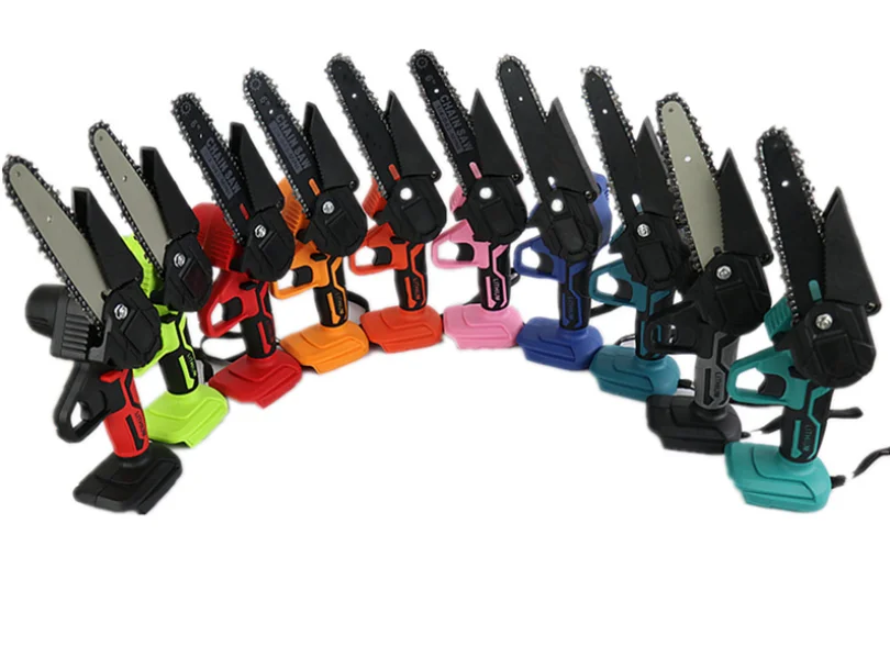 XWK  Mini 1200W Electric Chain Saw One-Hand Woodworking Rechargeable Lithium Battery Chainsaw Tool