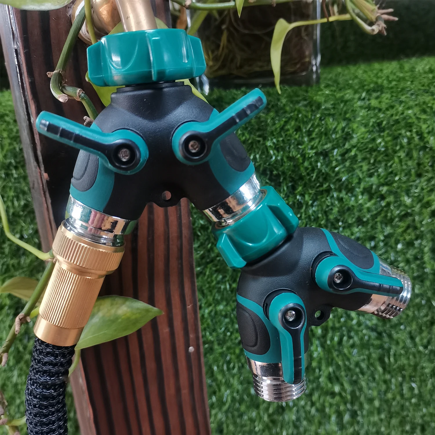 two way garden 3way hose y faucet splitter