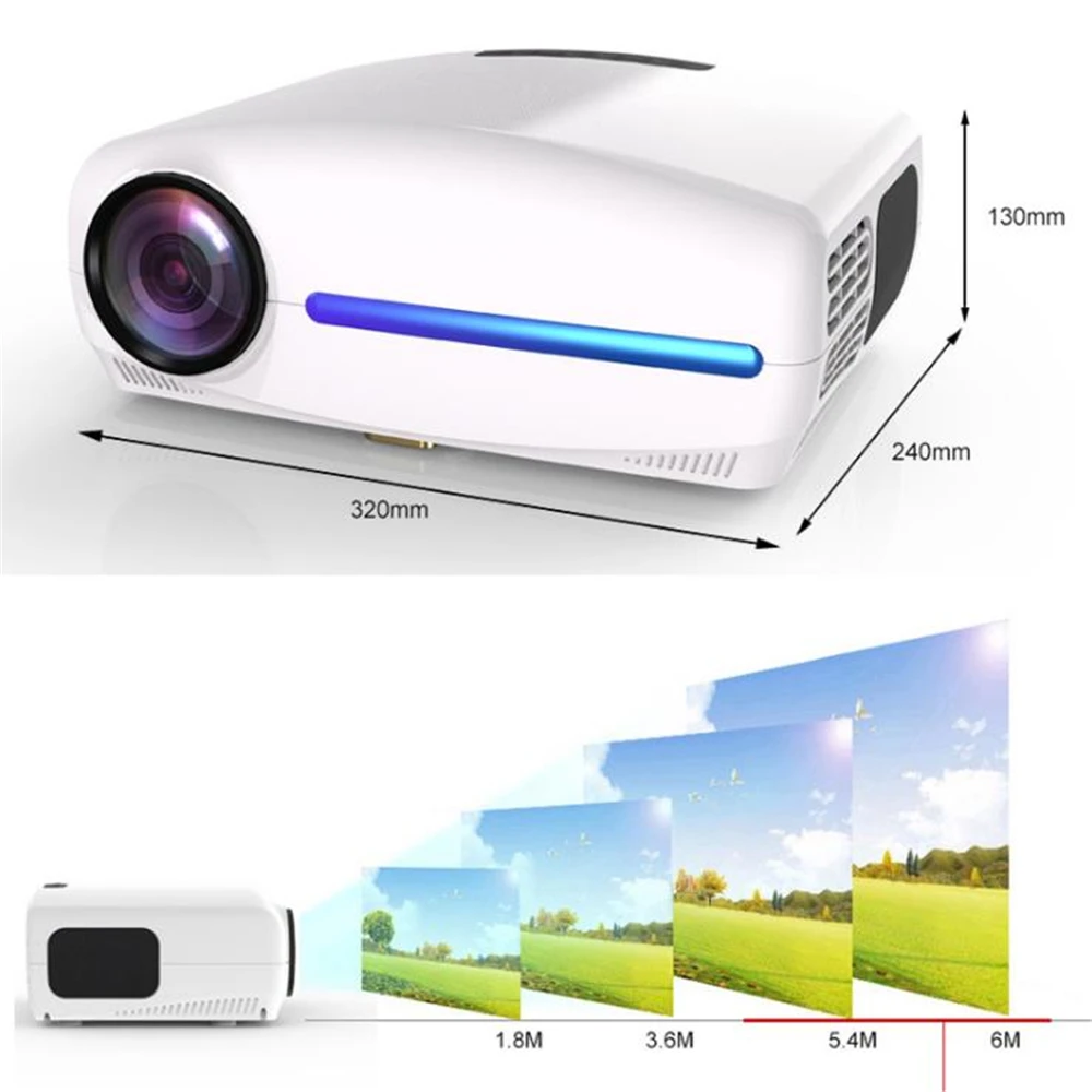 1920x1080P Android 9.0 2G + 32G Wifi Projector native Full HD video game Projector LED 3D Home mini 4k cinema projetor