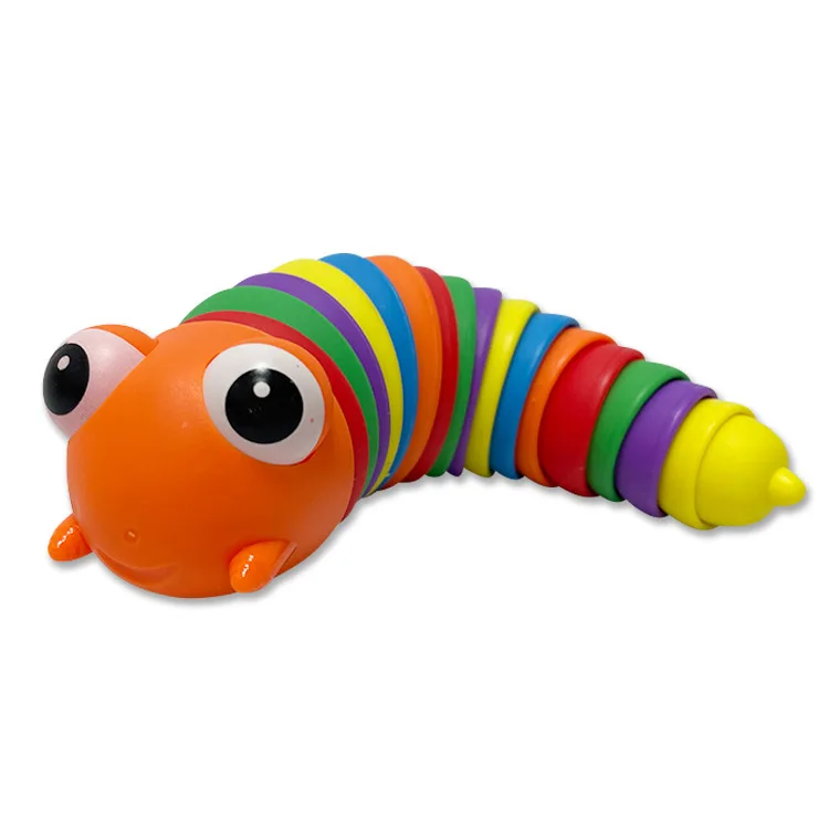 Popular 3D Fidget Slug Toy 3d 2022 Articulated Stim Fidget Slug Toy Rainbow Flexible Small Finger