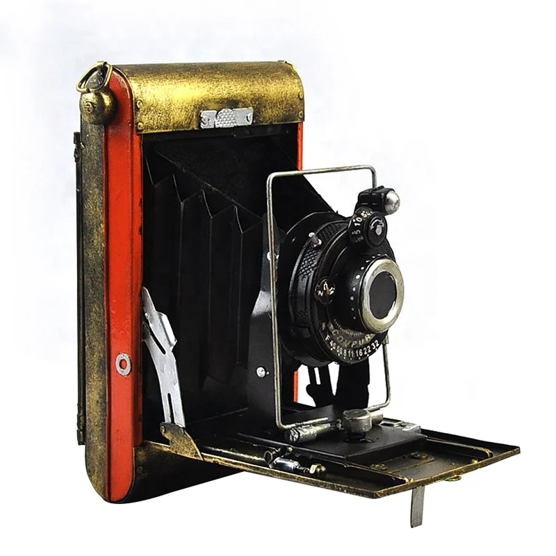 European Retro Vintage Camera Model Ornaments Creative Metal Crafts Coffee Shop Desktop Closet Decor Home Decoration Accessories