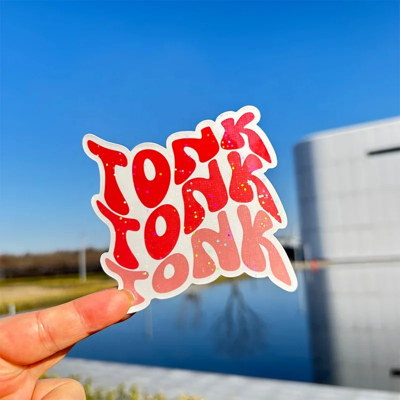 Wholesale Laptop Waterproof Journal Cute label Personalized Sticker Self Adhesive Anime Custom Vinyl Glitter Hologram Stickers