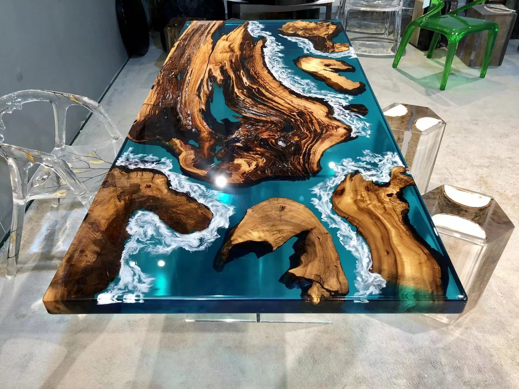 The most beautiful river wood dining table live edge resin office desks luxury epoxy table top