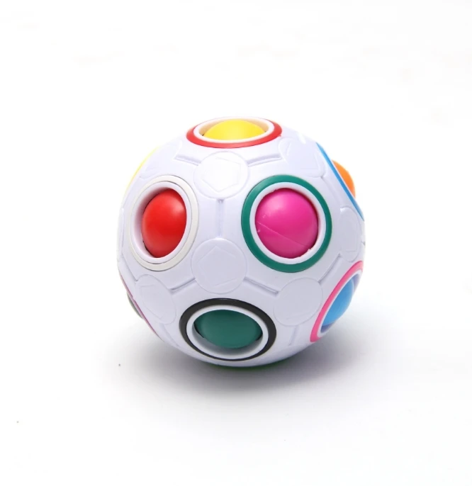 New Rainbow Balls Magic Cube Fidget Toy Puzzle Educational Toy For Kids Reliever Stress Anxiety Christmas Gift Ideas