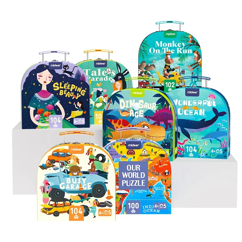 MIDEER MD3026 DINOSAUR AGE Gift Box Puzzle for Kids 104 Pieces Children Birthday Jigsaw Game Educational Toy puzzle