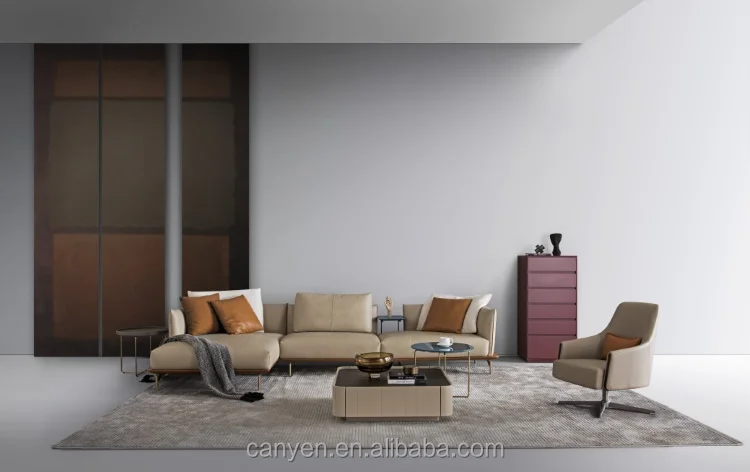 Designer Modern Nordic Furniture Wood Leather Cafe Accent Chair Lounge Chair For Living Room Leisure Chair Sofa Luxury  Recliner