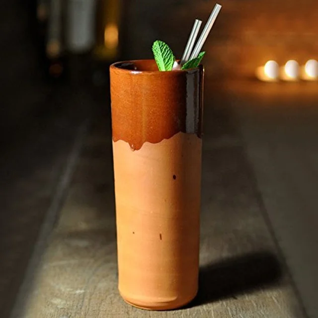 12 oz Terracotta Drinking Cup Clay Pottery Cocktail Cup for Bulk