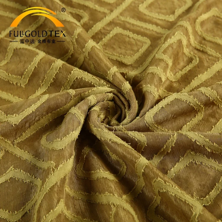 Hejin Wholesale High Quality Custom 100% Polyester Soft Thin Knitted Jacquard Fabric For Curtain Upholstery Clothing Dress