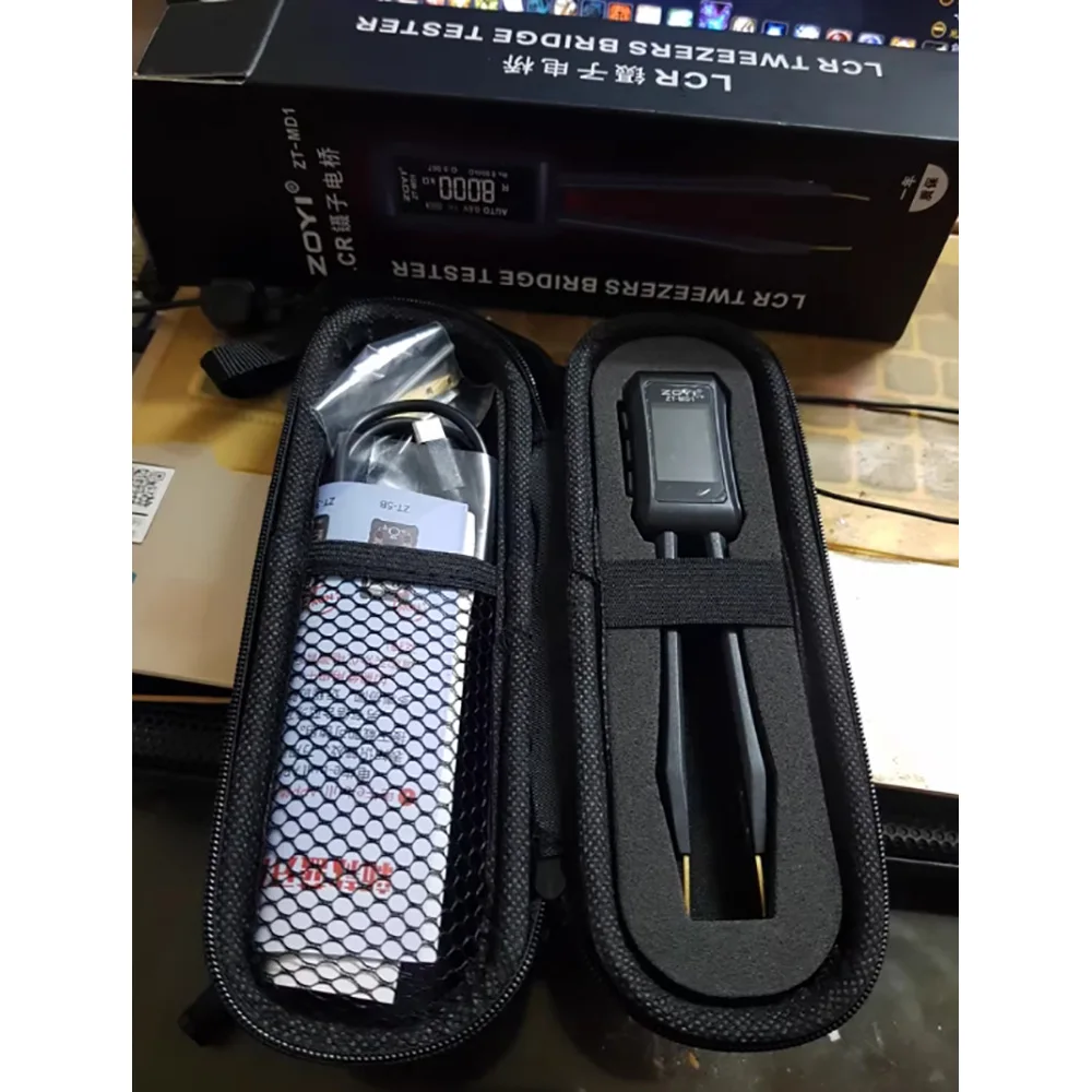 Оригинальный и Новый мини Цифровой Измеритель LCR Пинцет ZOYI ZT-MD1 SMD ESR тестер