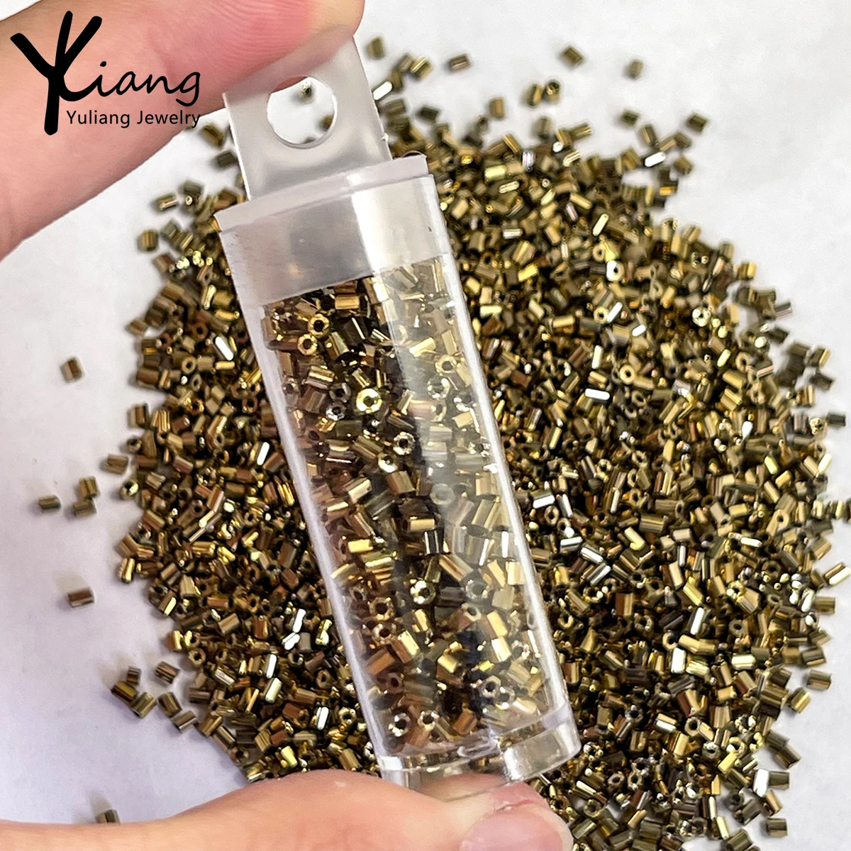 Wholesale 2mm high-quality hexagonal glass beads at original price, used for DIY bracelet, necklace, and jewelry production