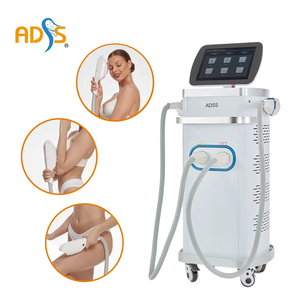 ADSS Two years warranty diode laser 755 808 1064nm diode laser hair removal machine