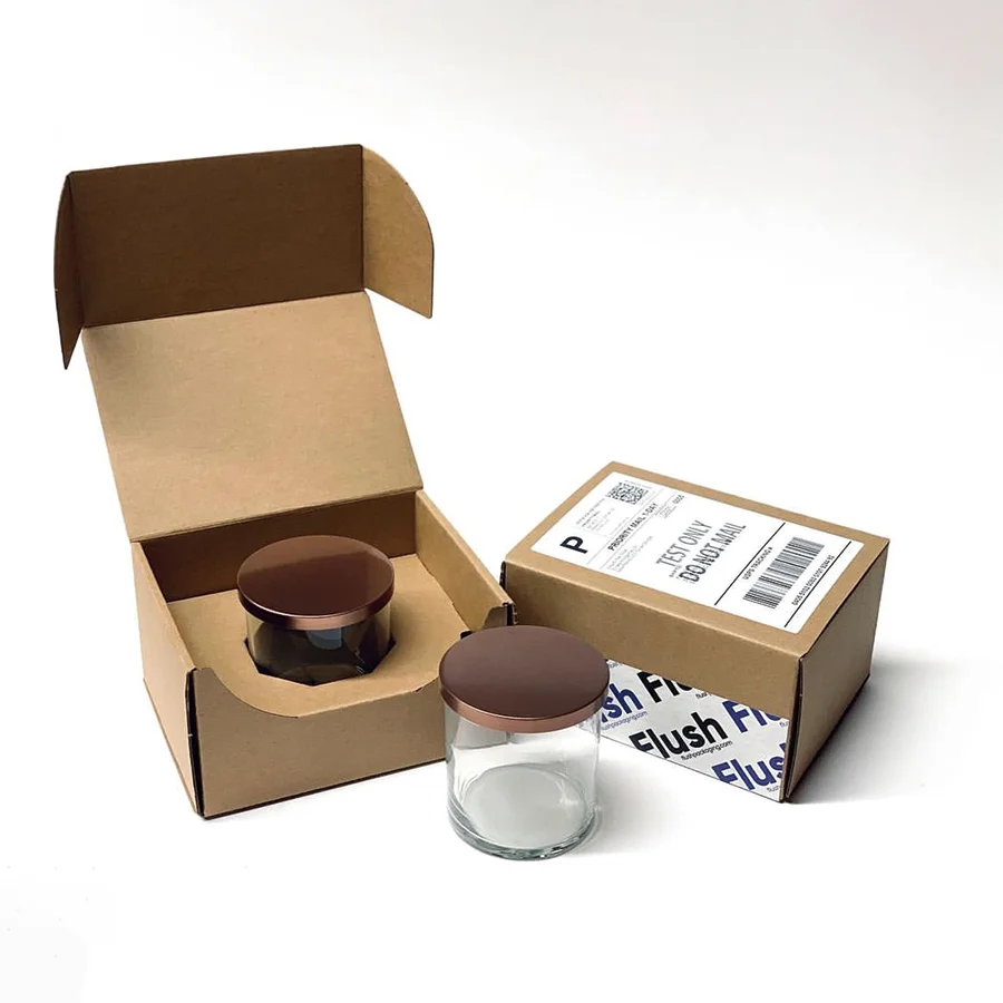 Recycled Custom Print Logo Double Wall Corrugated Paper Shipping Candle Gift Box for Candles