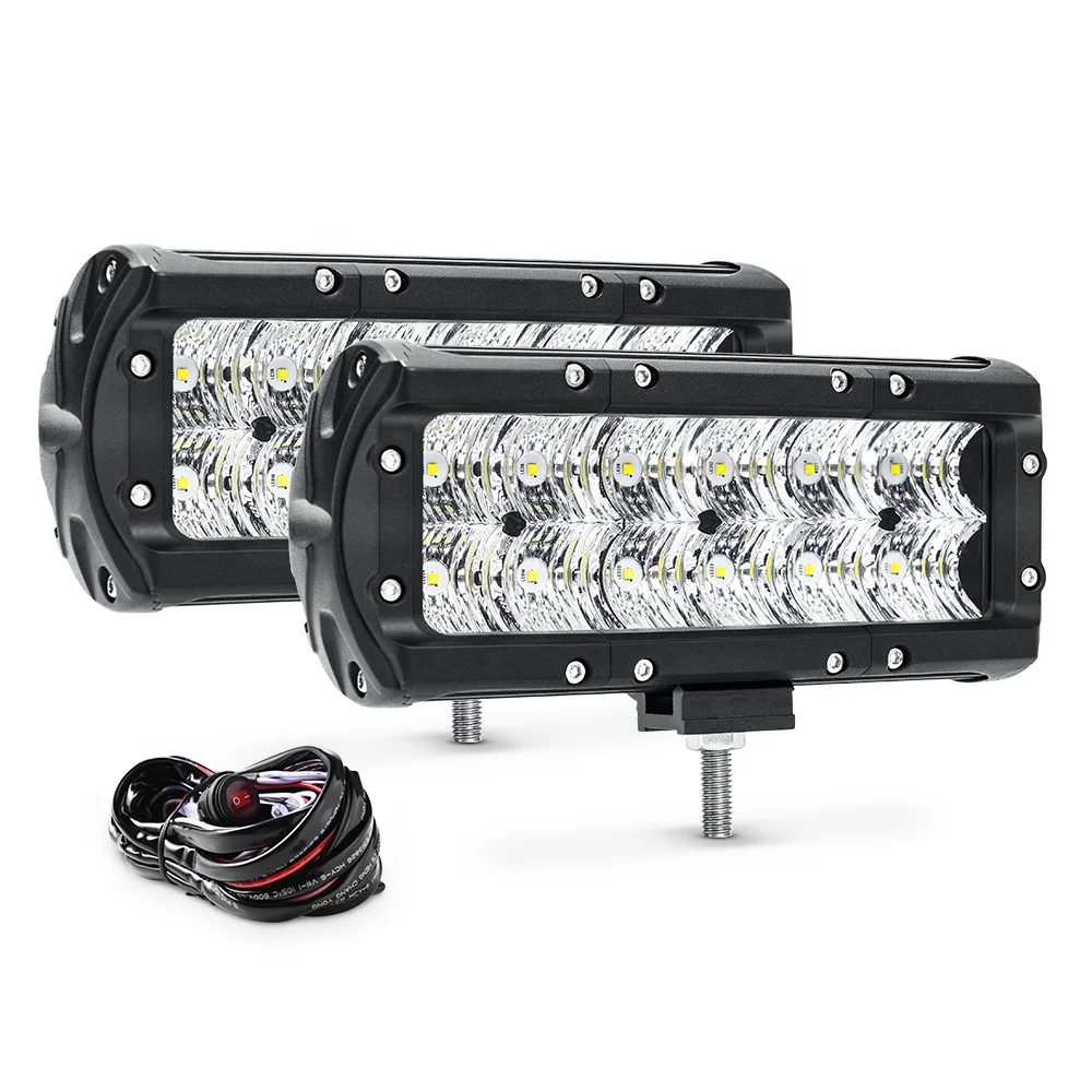 MICTUNING KS1 12Inch Waterproof IP67  60W Off-Road Driving Combo Work Light Led Light Bar With Wiring Harness