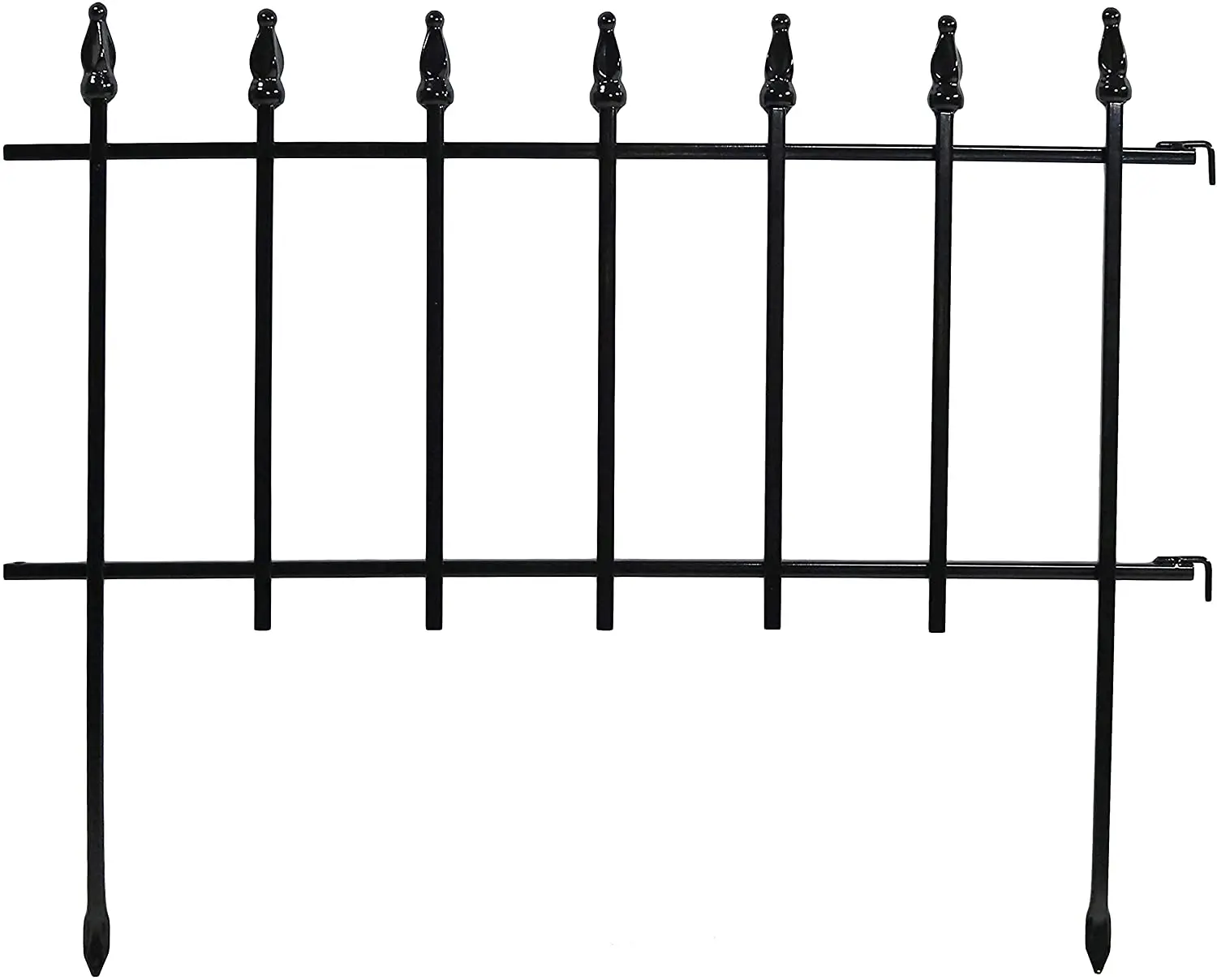 Outdoor Metal 5-panel Black Fence Set Animal Barrier Waterproof Iron Garden Fence Yard Garden Fence