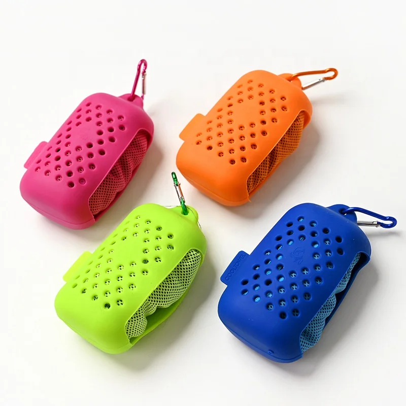 
Colorful Microfiber Fast Dry Ice Cooling Sports Towel Plain Lightweight Running 30*90cm Golf Towel With Silicone Pocket 