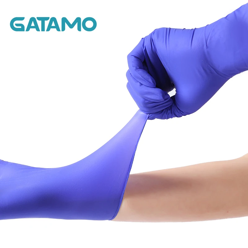
C3 Gatamo 100 pcs Guantes Thick Nitrile Golves Custom Bulk Nitrile Exam Examination Gloves China Dental Gloves without powder 