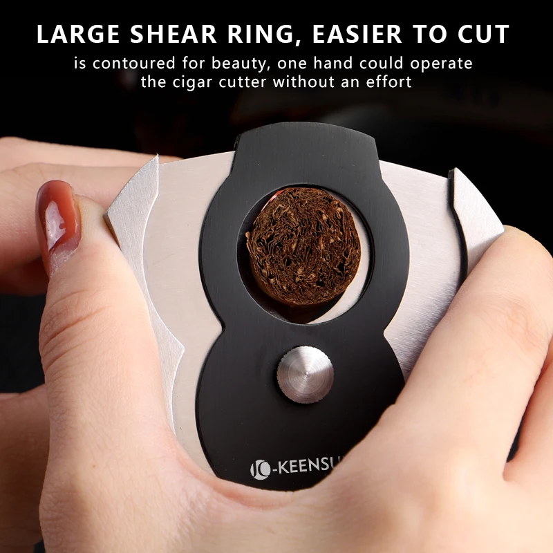 high quality black 420J2  stainless steel 0.9 Hole diameter Cigar Cutter for cigar accessories