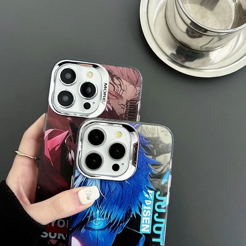 Anime Cartoon Cool Jujutsu Kaisen Phone Cases For iPhone XR XS 11 12 13 14 15 16 Pro MAX Plus IMD Anti-Fall Mobile Phone Covers