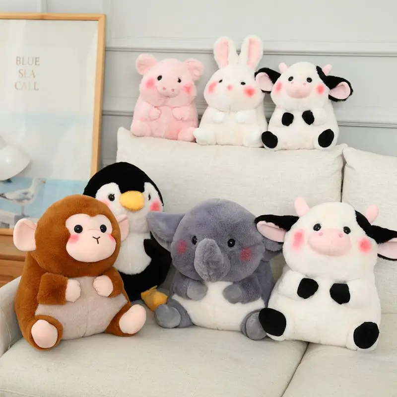 Multiple optional lovely stuffed rabbit pig penguin cartoon doll plush animal toys