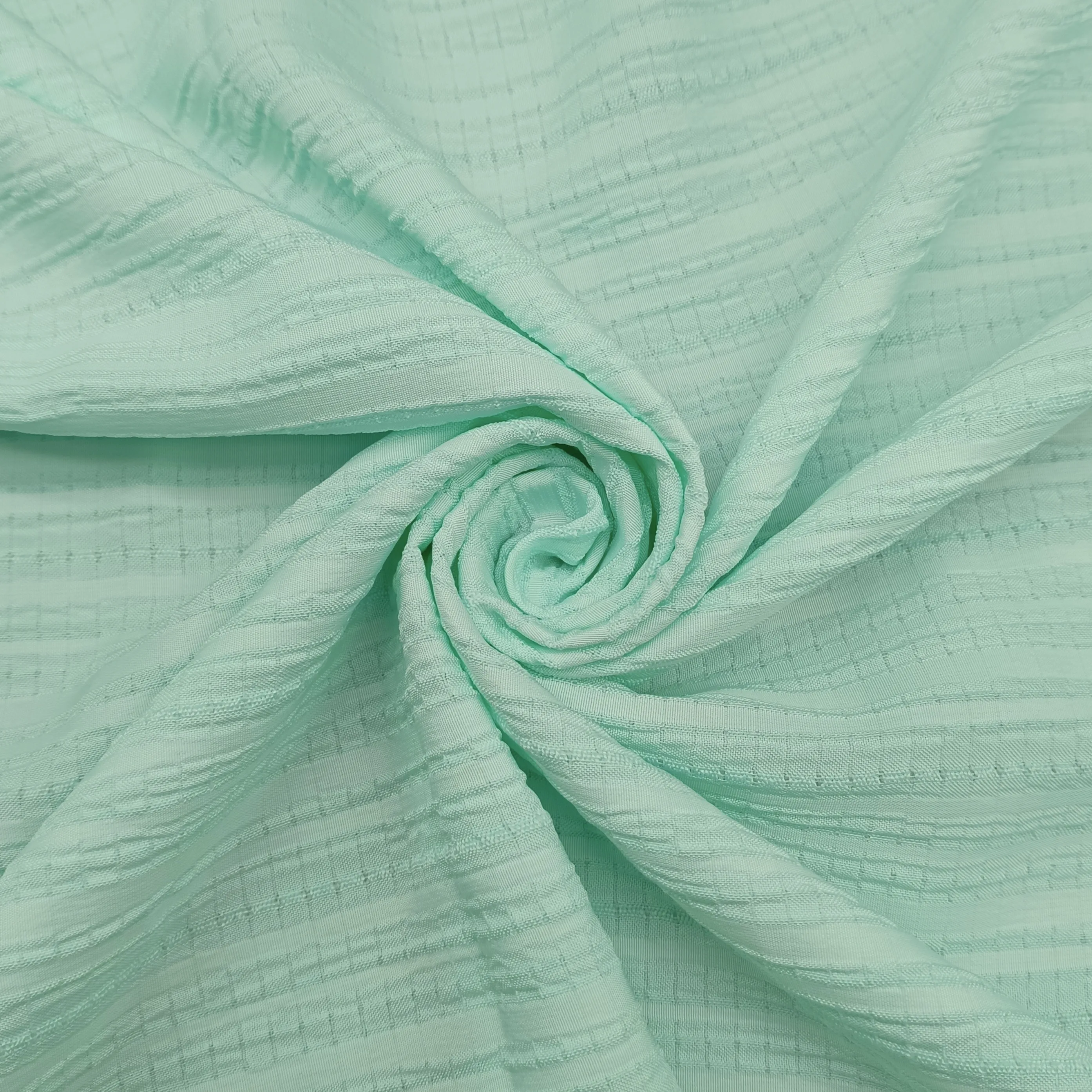 Custom wholesale high quality viscose/polyester woven Stripe crepe crinkle fabric for clothing