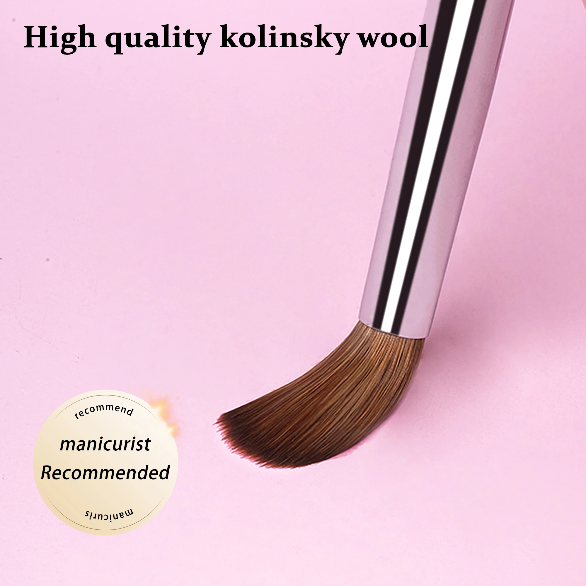 Private Label Custom Gradients Rainbow Metal Nail Brush Nail Art Painting Pen 100% Pure Kolinsky Hair Acrylic Nail Brush Set