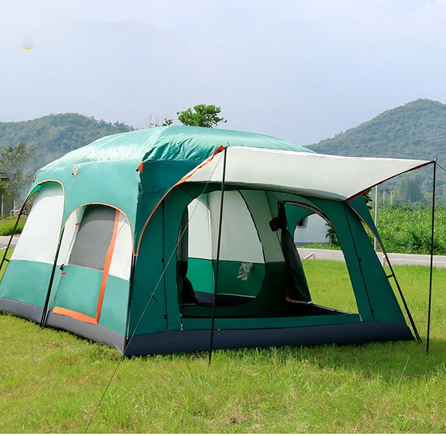 Portable Multi Room Stand Up Tent for Family with Storage Pockets for Camping Accessories Instant Cabin Tent