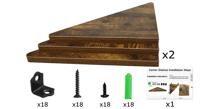 Corner shelf bathroom wall storage holder Rustic Wood Wall Shelves for Bathroom Kitchen Bedroom Living Room Office Nursery