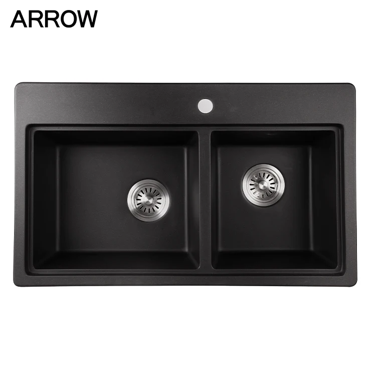 Nano black kitchen sink stainless steel custom size undermount double deep bowl sink