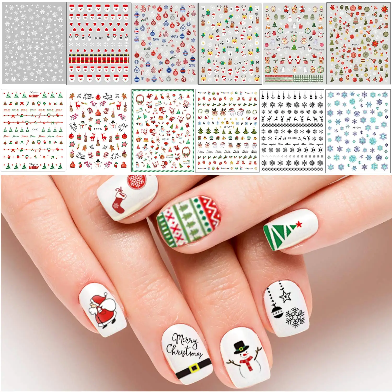 Custom wholesale private label 3d valentines nail art decoration 2023 new year princess self adhesive nail stickers