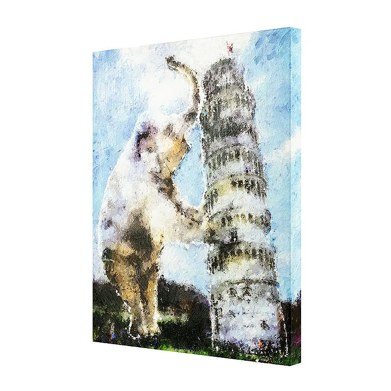 Canvas Hand Painted Wall Art Animal Painting Modern Home Decoration