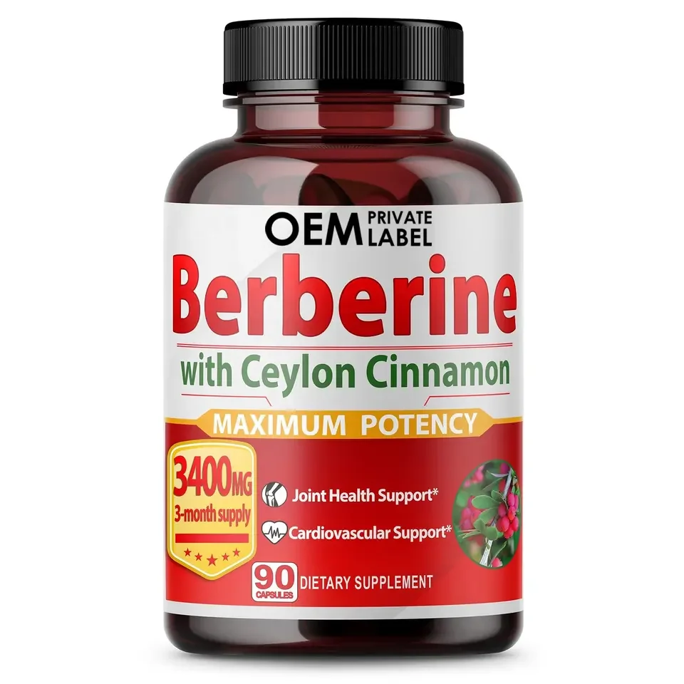 Biocaro OEM Berberine Capsules Ceylon Cinnamon Supplement Gymnema Sylvestre Ashwagandha Black Pepper Glucose Metabolism Support