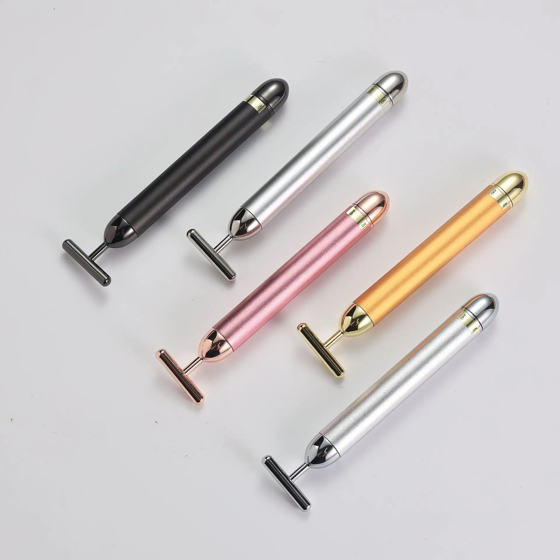 24K Gold Facial Massage Roller Electric steel roller massage  for face Skin Tightening Vibrating Sonic roller massage