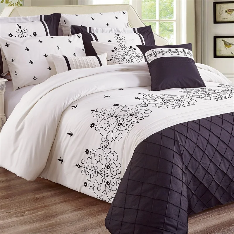 KOSMOS bed linen polyester embroidery lace luxury bed Comforter Set