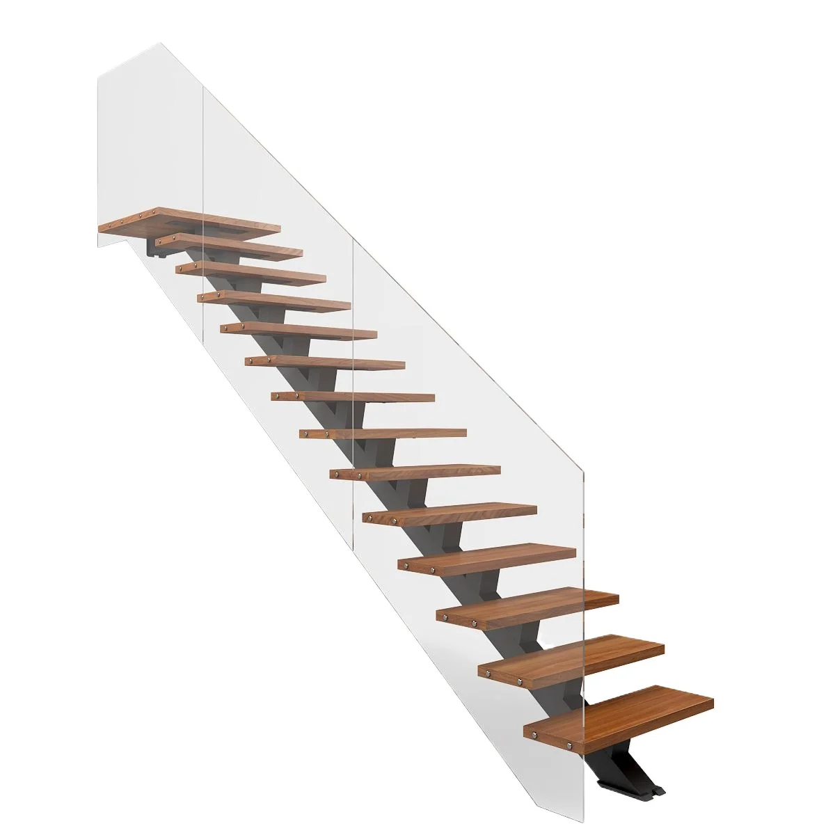 High Quality Custom Spiral Staircase Prefabricated Mono Beam Design Modern Space-Saving Floating Wood Stairs Wholesale