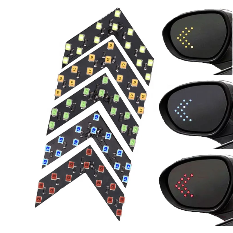 Стайлинг автомобиля светодиодный указатель поворота для зеркала заднего вида со стрелками Световые индикаторы для зеркала сигнальная лампа 12 В 14 SMD желтый красный синий