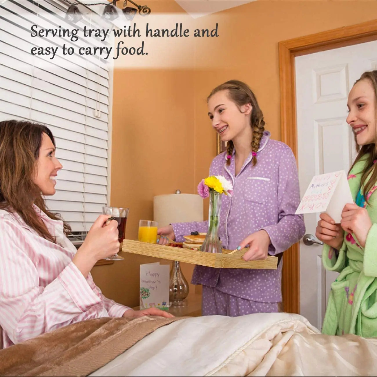 Оптовая продажа, индивидуальный кофейный столик, сервировочный столик, большой деревянный поднос из бамбука, сервировочный поднос из волокна