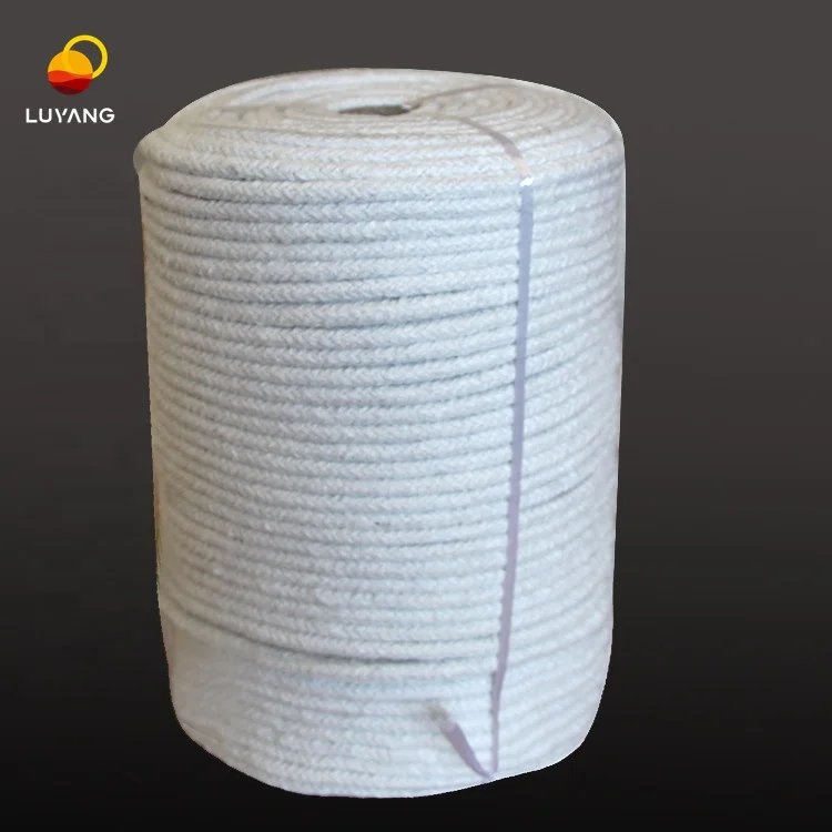 LUYANGWOOL Heat Resistant 2300F 1/2' Diameter x 200ft Ceramic Fiber Round Braid Rope for seal and gasket