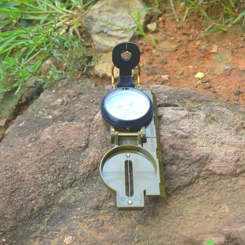 Professional Metal Waterproof Compass for Camping Hunting Hiking Geology Activities Featuring Aluminum Case Pointer Dial Display