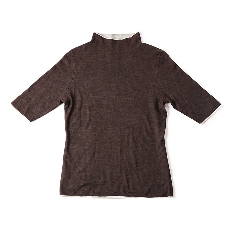 custom 40% Wool 60% Acrylic winter women sweater plain color Computer Knitted ladies luxury soft warm top