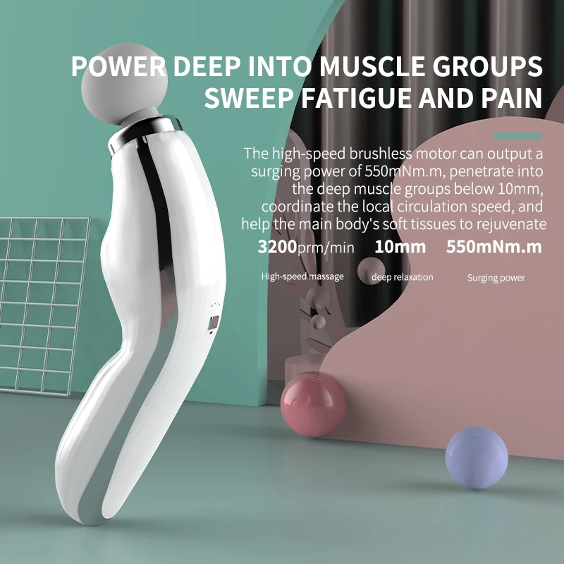 2023 New Product Professional Dolphin Shape Brushless Sport Fitness Deep Tissue Fascial Vibration Muscle Mini Massage Gun