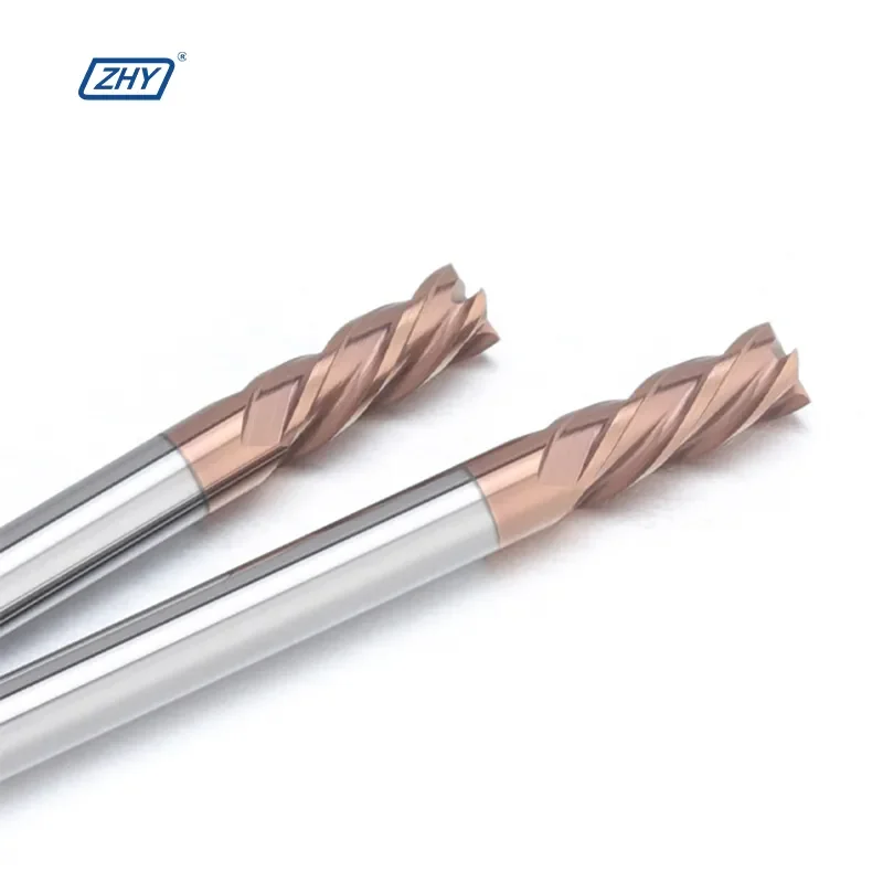 ZHY GEX economical hrc50 4 flute solid carbide square flat end mills for steel