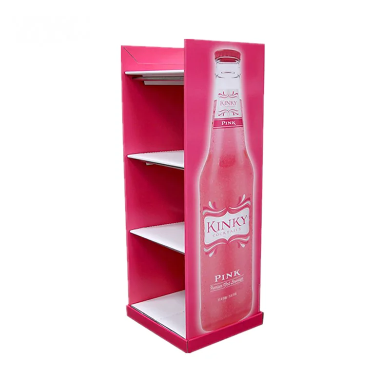 Custom High Quality Paper Drinks Display Stand POP Cardboard Display Rack for Sales Promotion