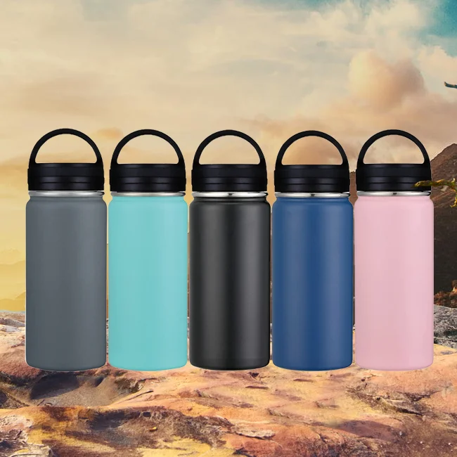 550ml Hydro Double Wall Powder Wide Mouth Tumbler with Leak Proof Portable Water Bottle Stainless Steel Sports Bottle